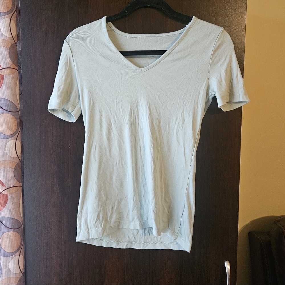 a new day Light Blue V-Neck Short Sleeve Tee